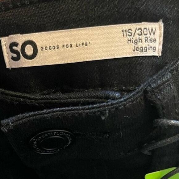 NWT SO Black High Rise Skinny Jegging Size 11 Juniors Size 30 Women's - Picture 3 of 5
